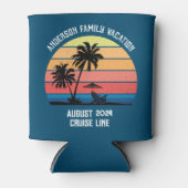 Retro Palm Tree Sunset Cruise Family Vacking Blikjeskoeler (Voorkant)