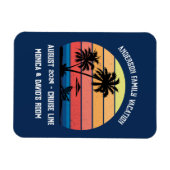 Retro Palm Tree Sunset Cruise Family Vacking Magneet (Horizontaal)