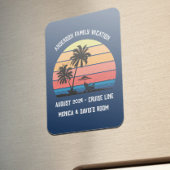 Retro Palm Tree Sunset Cruise Family Vacking Magneet