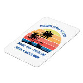Retro Palm Tree Sunset Cruise Family Vacking Magneet (Linkerzijde)