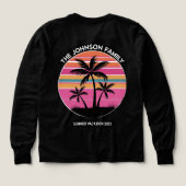 Retro Palm Tree Sunset - Family Vacation 2023 Desi (Achterkant)