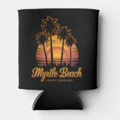 Retro Palm Tree Sunset South Carolina Myrtle Beach Blikjeskoeler (Voorkant)