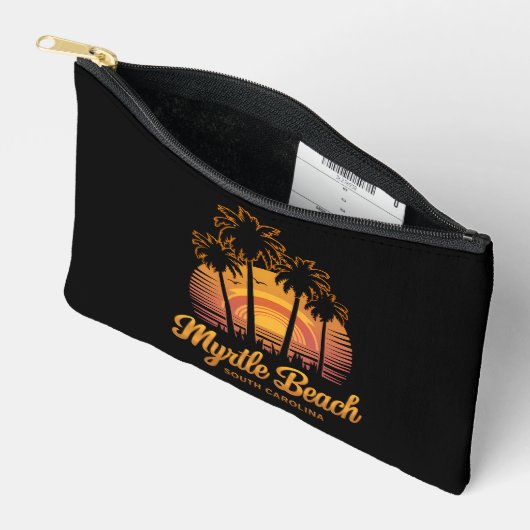 Retro Palm Tree Sunset South Carolina Myrtle Beach Etui (Open)