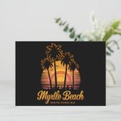 Retro Palm Tree Sunset South Carolina Myrtle Beach Kaart (Staand voorkant)