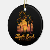 Retro Palm Tree Sunset South Carolina Myrtle Beach Keramisch Ornament (Links)