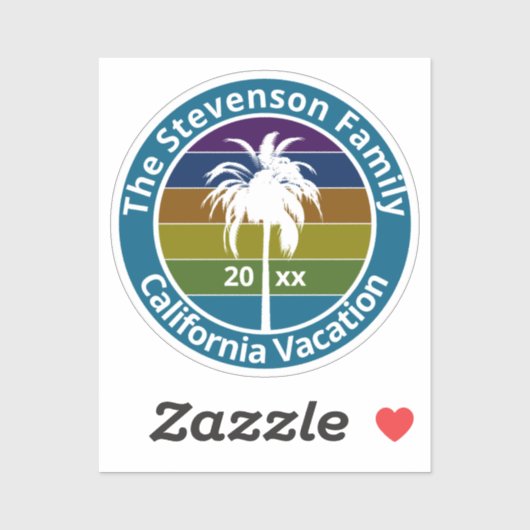 Retro Palm Tree Tropical Family Vacking Custom Sticker (Vel)