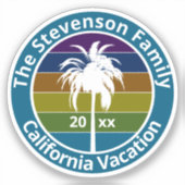 Retro Palm Tree Tropical Family Vacking Custom Sticker (Voorkant)