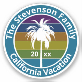 Retro Palm Tree Tropical Family Vacking Custom Sticker