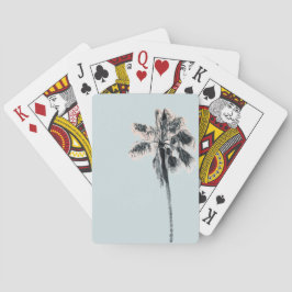 Retro Palm Tree tropische roze punt  Pokerkaarten