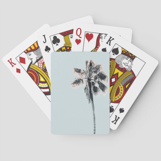 Retro Palm Tree tropische roze punt  Pokerkaarten (Achterkant)