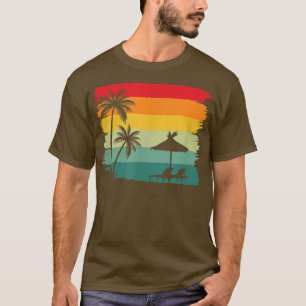 Retro  Palm Trees Beach Stoel Sunset T-shirt