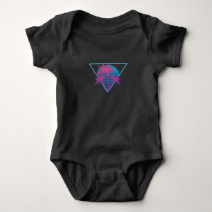 Retro Palm Trees Logo Romper