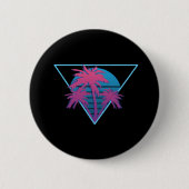 Retro Palm Trees Logo Ronde Button 5,7 Cm (Voorkant)