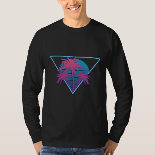 Retro Palm Trees Logo T-shirt (Voorkant)