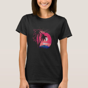 Retro Palm Trees Strand Sunset Tropische Zomer Vac T-shirt