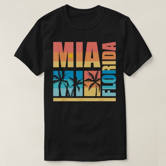 Retro Palm Trees Zomer Vakantie FL Miami Tropical T-shirt (Design voorkant)