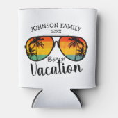 Retro Palm Trees zonnebril Familie Vacatie Blikjeskoeler (Voorkant)