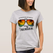 Retro Palm Trees zonnebril Familie Vacatie T-shirt (Voorkant)