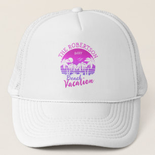 Retro Palmbomen Zonsondergang jaren 60 Familie vak Trucker Pet