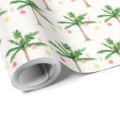 Retro Palmboom Kerstmis in juli Zomerfeest Cadeaupapier (Rol Hoek)