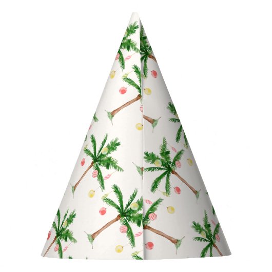 Retro Palmboom Kerstmis in juli Zomerfeest Feesthoedjes (Achterkant)