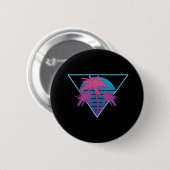 Retro Palmboom Logo Ronde Button 5,7 Cm (Voorkant /achterkant)