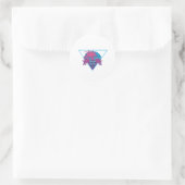 Retro Palmboom Logo Ronde Sticker (Tas)