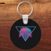 Retro Palmboom Logo Sleutelhanger (Voorkant)