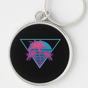 Retro Palmboom Logo Sleutelhanger