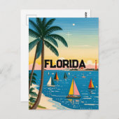 retro  palmboom Nederland Briefkaart (Voorkant / Achterkant)