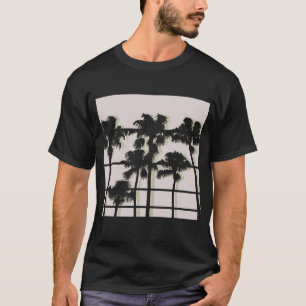 Retro Palmboom Silhouet Minimalistische Zomer Stra T-shirt