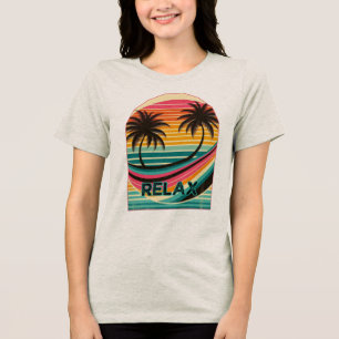 retro palmboom vibes Tri-Blend shirt
