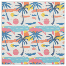 Retro Palmboom Zomer Stof