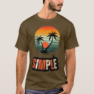 Retro Palmboom Zonsondergang Grafische T-shirt