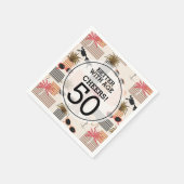 Retro Palms Flamingos Birthday Party Servet (Hoek)