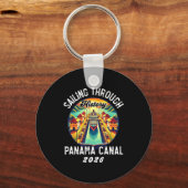 Retro Panama C Panama Waterway Sailing Cruising 20 Sleutelhanger (Voorkant)