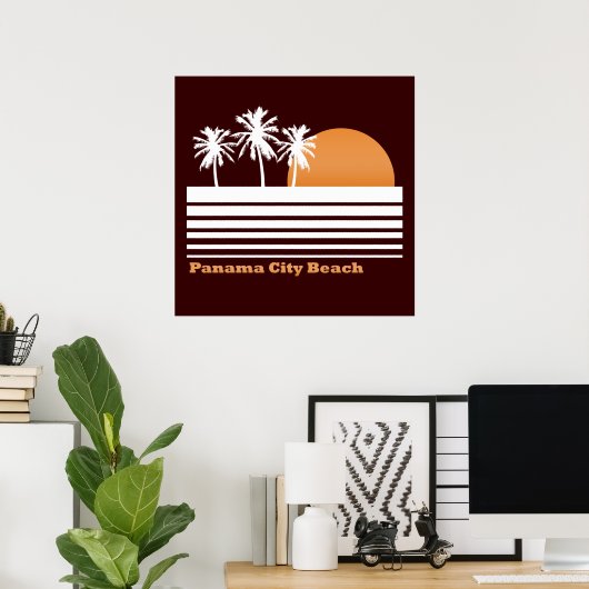 Retro Panama City Beach Poster (Thuiskantoor)