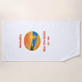 Retro Panarea Zonsondergang Zee Ziet U Straks Vint Strandlaken