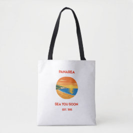 Retro Panarea Zonsondergang Zee Ziet U Straks Vint Tote Bag