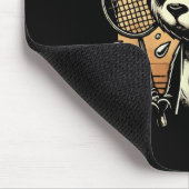 Retro Panda Badminton Speler Racket Shuttle Muismat (Hoek)