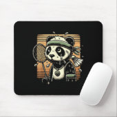 Retro Panda Badminton Speler Racket Shuttle Muismat (Met muis)