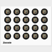 Retro Panda Badminton Speler Racket Shuttle Ronde Sticker (Vel)