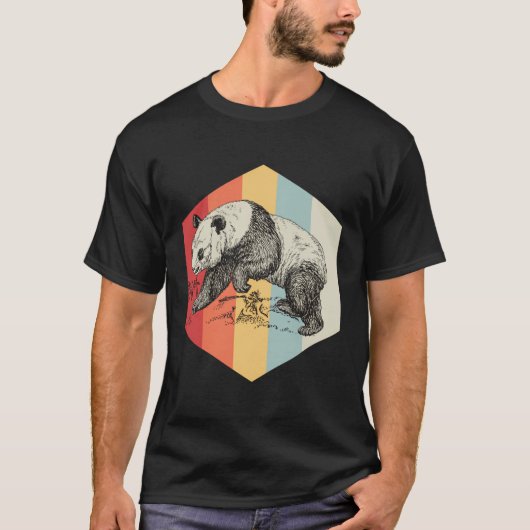 Retro Panda Beer T-shirt (Voorkant)