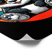 Retro Panda in Sungles BBQ Pool Party Funny Panda Poster (Hoek)
