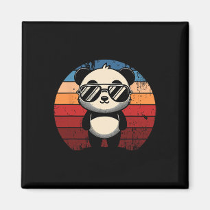 Retro Panda in zonnebril BBQ zwembadfeestje Funny  Magneet