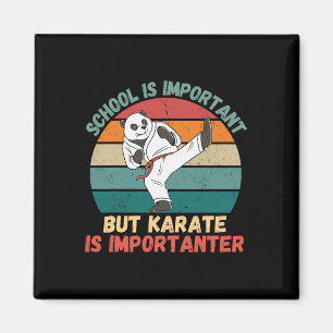 Retro panda school is belangrijk karate is belangr magneet