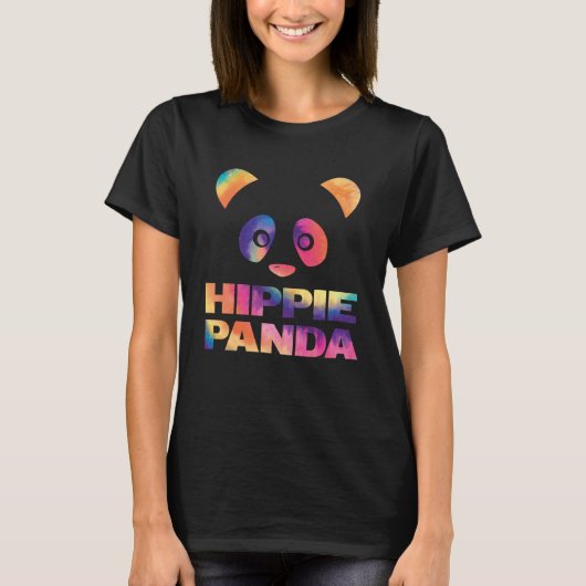 retro panda Tie Dye Hippie Kleurrijke mannen & vro T-shirt (Voorkant)