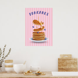Retro pannenkoeken poster