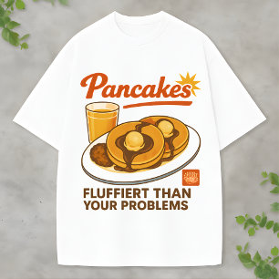 Retro Pannenkoeken Stapels Een Leuke Twist op Eet T-shirt