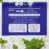 Retro  Pannenkoekenrecept Navy Blauw Wit Theedoek (Gevouwen)